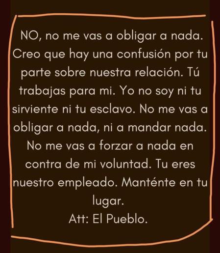 Señor Pedro Sánchez: 