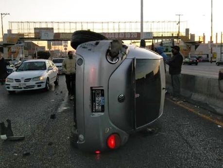 Choque múltiple sobre la carretera Rioverde frente al Tecnológico