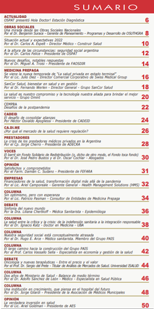 Revista Médicos – Anuario 2021 – Tendencias 2022