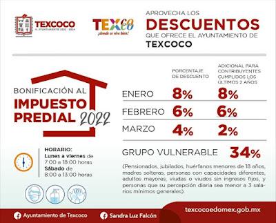 INICIA 2022 CON DESCUENTOS A CONTRIBUYENTES EN TEXCOCO