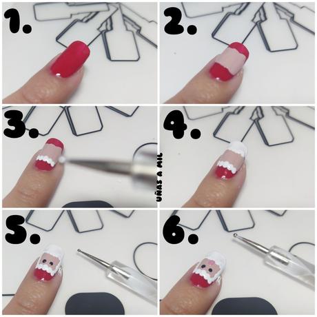 Cómo hacer un Papa Noel en las uñas
