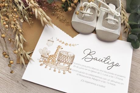 Invitaciones de Bautizo de Estilo Boho Invitaciones de Bautizo de Estilo Boho