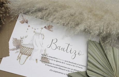 Invitaciones de Bautizo de Estilo Boho Invitaciones de Bautizo de Estilo Boho