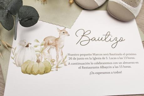 Invitaciones de Bautizo de Estilo Boho Invitaciones de Bautizo de Estilo Boho