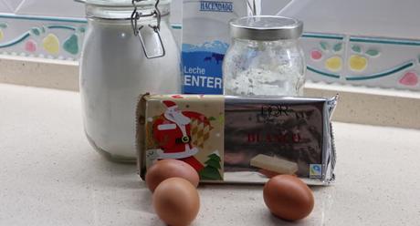 Los ingredientes necesarios para hacer natillas de turrón blanco con Thermomix