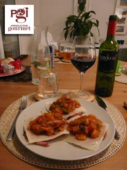 Jamón quesero con verduras