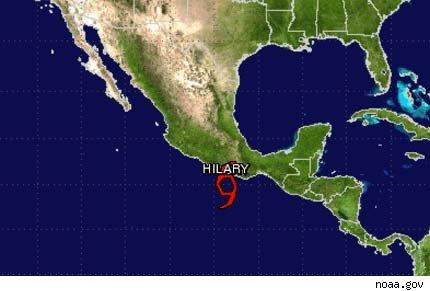 Tormenta Tropical Hilary en el Pacífico Mexicano.