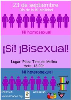 Dia internacional de la bisexualidad Madrid Valencia Mallorca Madrid, Valencia, Mallorca, Alicante y Toledo celebran el Día de la Bisexualidad