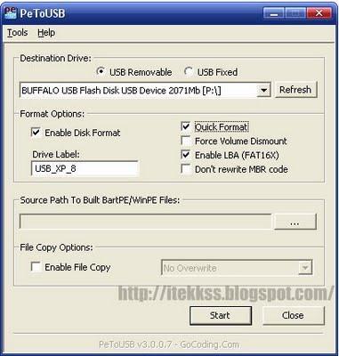 PeToUSB - formatea y convierte en autoejecutables unidades de memorias portátiles PeToUSB - formatea y convierte en autoejecutables unidades de memorias portátiles