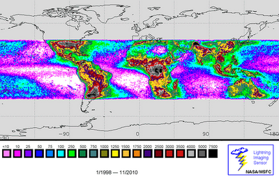 ¿Cómo se cuentan los rayos caídos en un determinado lugar?