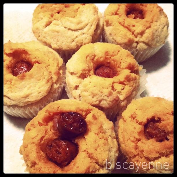 Muffins de talo con txistorra