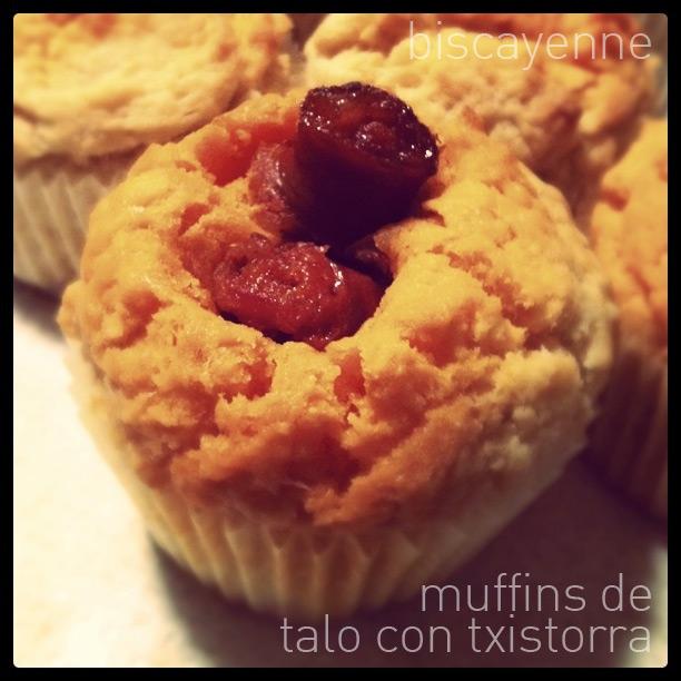 Muffins de talo con txistorra