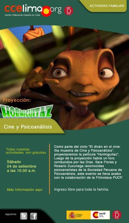 “El diván en el cine: 5ta muestra de Cine y Psicoanálisis”,CCE 24 set.