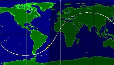 UARS baja velocidad, impacto al final de la noche o primera hora de mañana