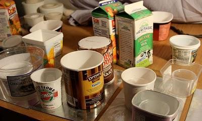 Macetas con envases reciclados