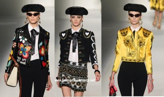 Moschino presenta  mujeres toreras en Milan Fashion Week, Primavera 2012