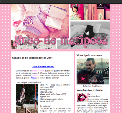 Blogueros: Nyappy in the world y Nube de mariposa