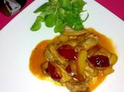 Tiras pollo multifrutas salsa agridulce almendras