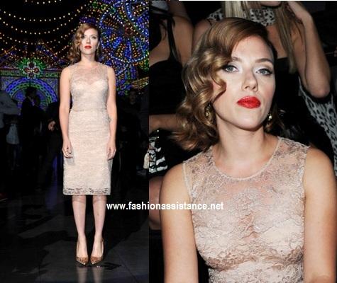 Scarlett Johansson, estrella invitada en el desfile de  Dolce & Gabbana. Front Row