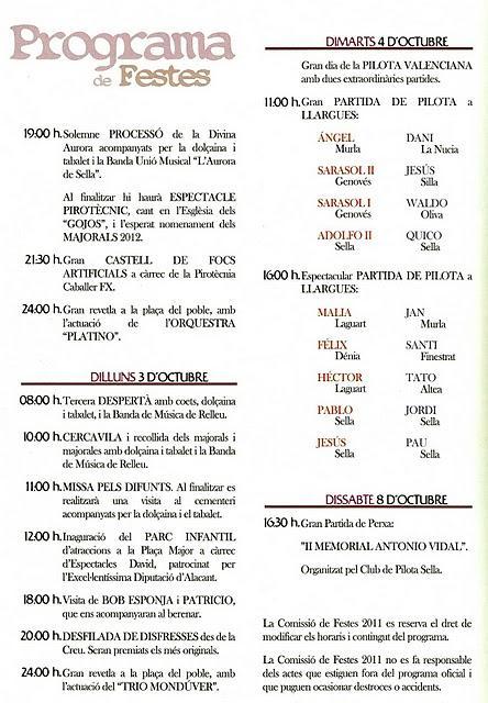 Sella. Fiestas Patronales de la Divina Aurora 2011