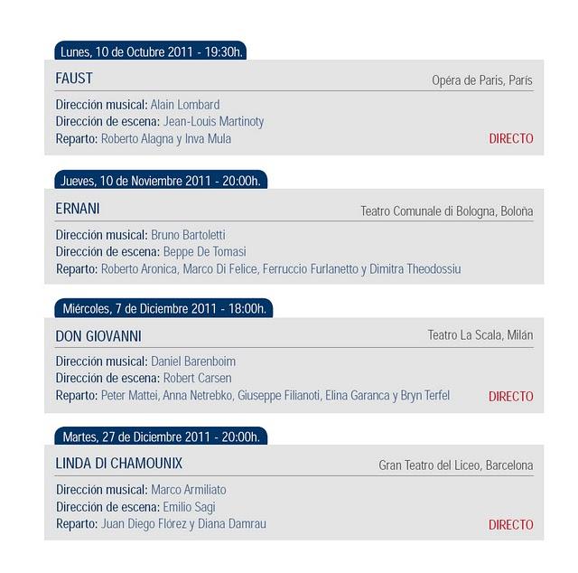 CINESA. TEMPORADA 2011-2012 - VARIOS TEATROS