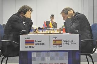 Anand y Carlsen tablas y derrota de Paco Vallejo R1 Grand Slam Sao Paulo - Bilbao 2011