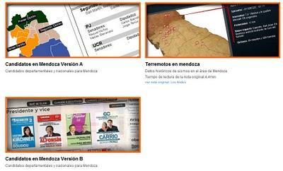 Infografía de los candidatos en Mendoza, en dos versiones, para medios locales