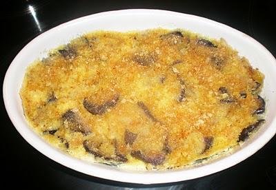 Terrina de berenjenas con salsa bechamel al aroma de Pedro Ximénez (Microondas)