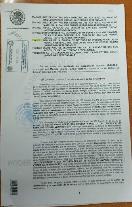 Mónica Rangel tramita amparo para evitar ser detenida