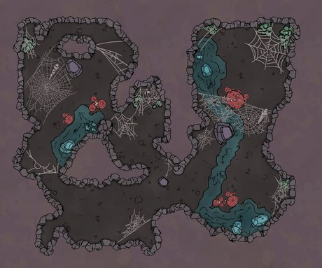 Battle Map (2): Azure Spider Cavern, de Explorer's Guild Publishing Battle Map (2): Azure Spider Cavern, de Explorer's Guild Publishing