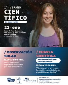 Observación solar y charla “Planetas en el Universo” en Cerro Navia
