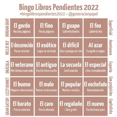 Retos 2022 | Bingo de libros pendientes