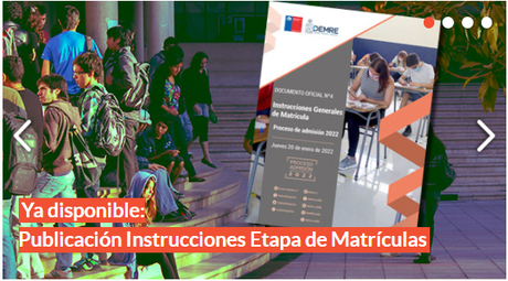 Se comparte enlace de la publicación Demre.cl sobre las Instrucciones Generales de Matrícula.