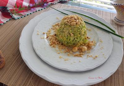 Flan de bróculi con avellanas Flan de bróculi con avellanas