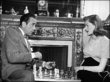 chess humphrey bogart playing chess with wife lauren ...