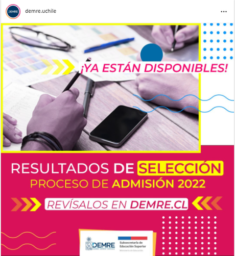 Disponibles los Resultados de Selección del Proceso de Admisión 2022.