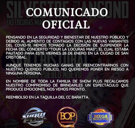 Suspenden concierto de Silvestre Dangond en Táchira por repunte de Covid-19 en el estado