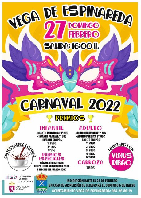Carnaval 2022 en Vega de Espinareda, información, horarios y premios del desfile 1