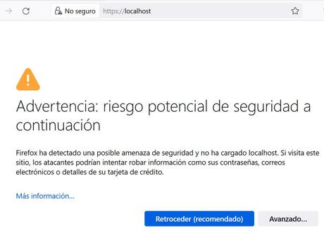 Cómo Saber Si te Estas Conectando a Una Página Segura Navegador web mostrando un mensaje de advertencia diciendo que el sitio al que está intentando entrar el usuario tiene problemas de seguridad.