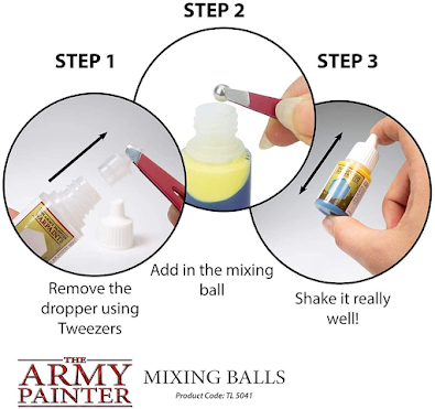 Las bolitas para mezclar pintura