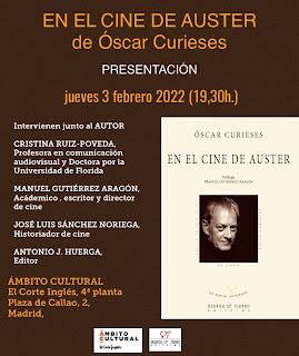Presentación de “En el cine de Auster”, de Óscar Curieses