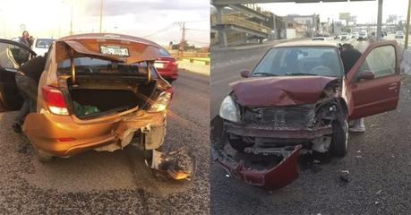 Carambola de seis vehículos en la Carretera Rioverde