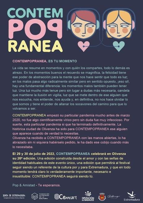 Contempopranea se muda a Olivenza en 2022: primeros nombres