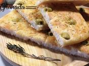 Focaccia gluten olivas aceite guindilla