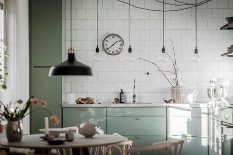 delikatissen scandinavian style scandi kitchen paredes verdes nordic kitchen green walls decor green kitchen cocina verde cocina nórdica cocina moderna natural cocina escandinava  