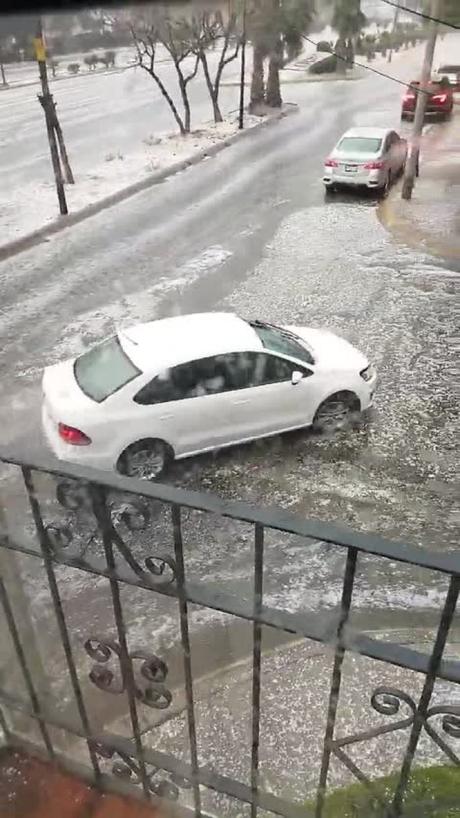 Se reporta intensa granizada en algunas partes de la capital potosina