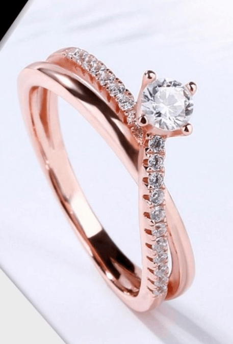 Anillo Personalizado Doble Oro Rosa 18k Anillo Personalizado Doble Oro Rosa 18k