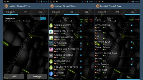 Captura de pantalla de LostNet NoRoot Firewall Captura de pantalla de LostNet NoRoot Firewall