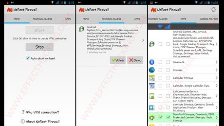 Capturas de pantalla de NoRoot Firewall Capturas de pantalla de NoRoot Firewall