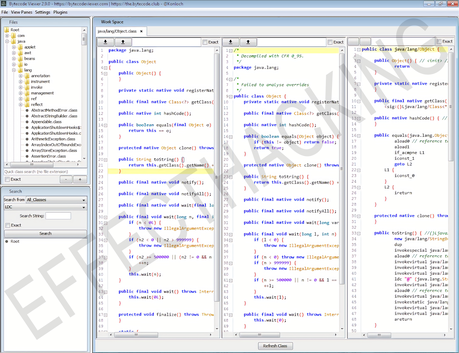 Pantalla del visor de código de bytes Pantalla del visor de código de bytes